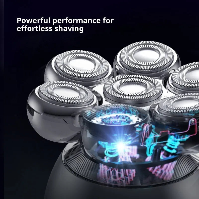 Charging multi-functional electric shaver set with Type-C cable, IPX6 waterproof, comb attachment, magnetic colour finish.