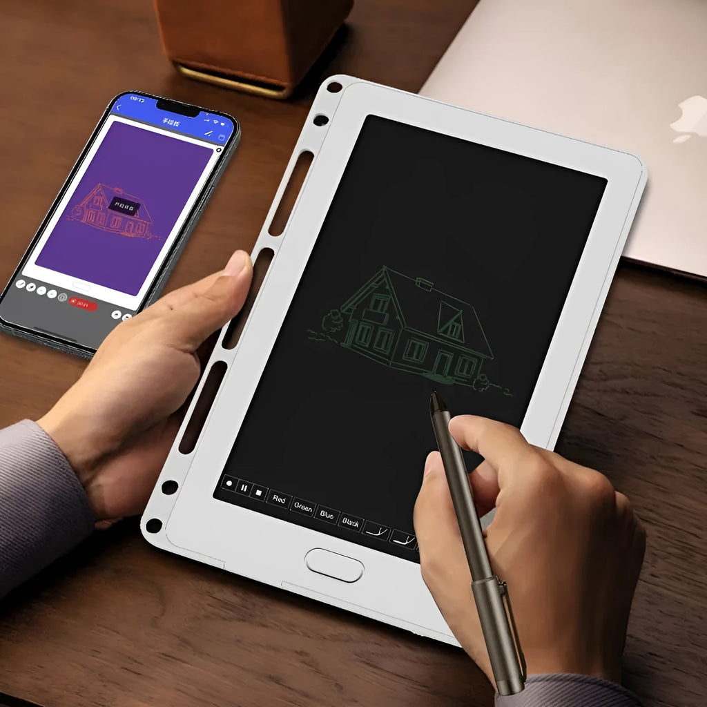 85-inch electronic writing pad with stitching pattern in choice of colours including black, dark blue, and sky blue