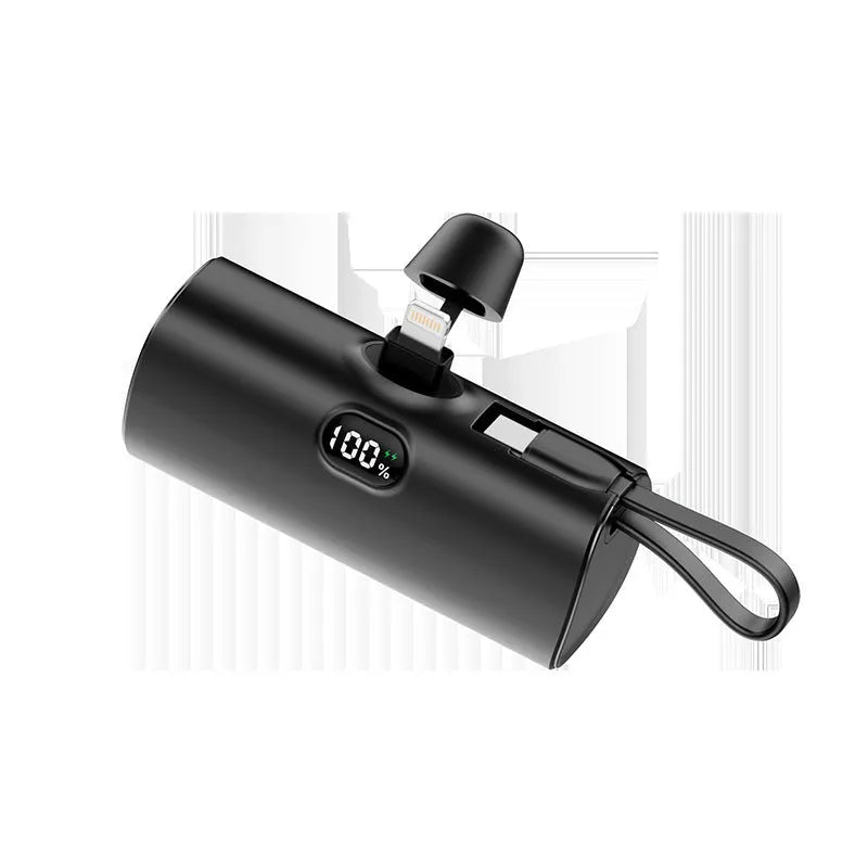 Capsule digital display wireless power bank with plug in five colour options