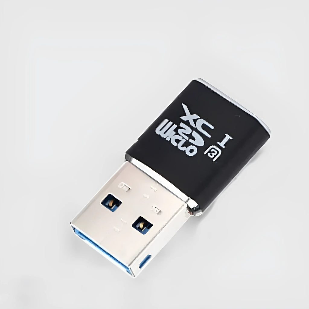 Black USB 3.0 memory card reader for micro SD and T-Flash cards, model CRMS001, ABS shell