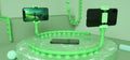 Flexible black phone holder with bendable arm and suction cup mount showing 360-degree rotation
