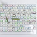 Full set of PBT key caps with cat and puppy sublimation artwork for mechanical keyboards