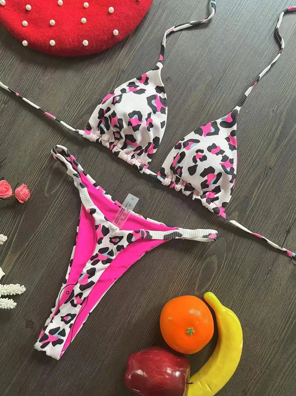 Women's printed nylon bikini swimsuit for swimming and wading sports, shown in colour RT2110.