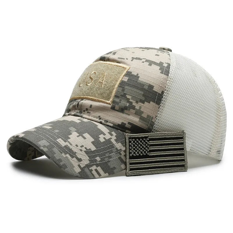 Tear Mark tactical baseball hat in black with white embroidery, dome crown, and Velcro panel on cotton fabric