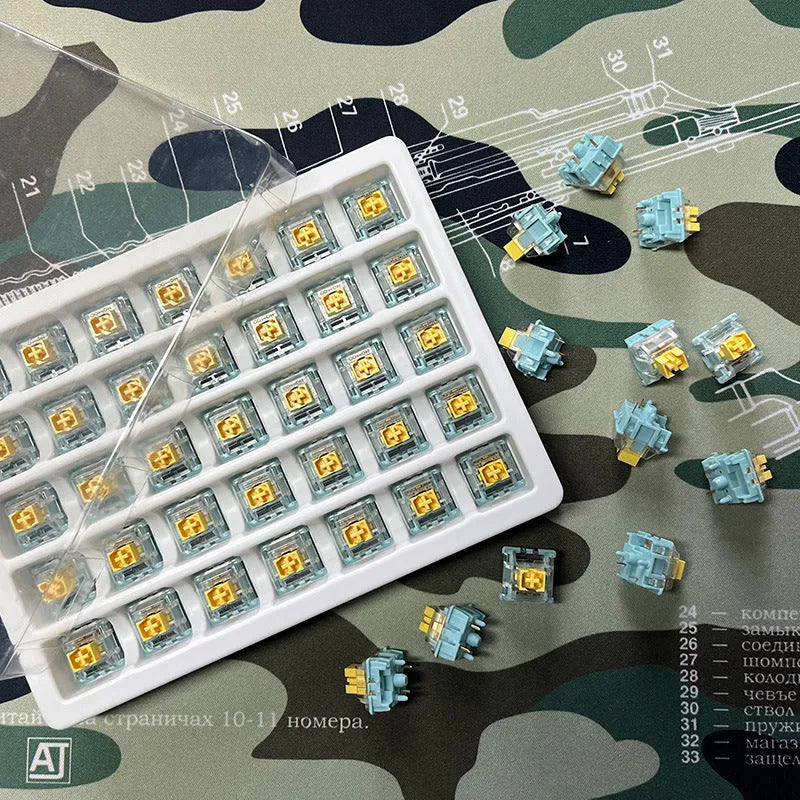 36 Sea Salt Lemon PRO Mute keyboard switches for mechanical keyboard replacement and DIY projects