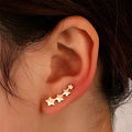 Women's copper leaf clip earrings in KC gold star colour for non-pierced ears