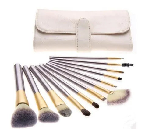 Persian make-up brush set with rice white bristles and champagne coloured handles