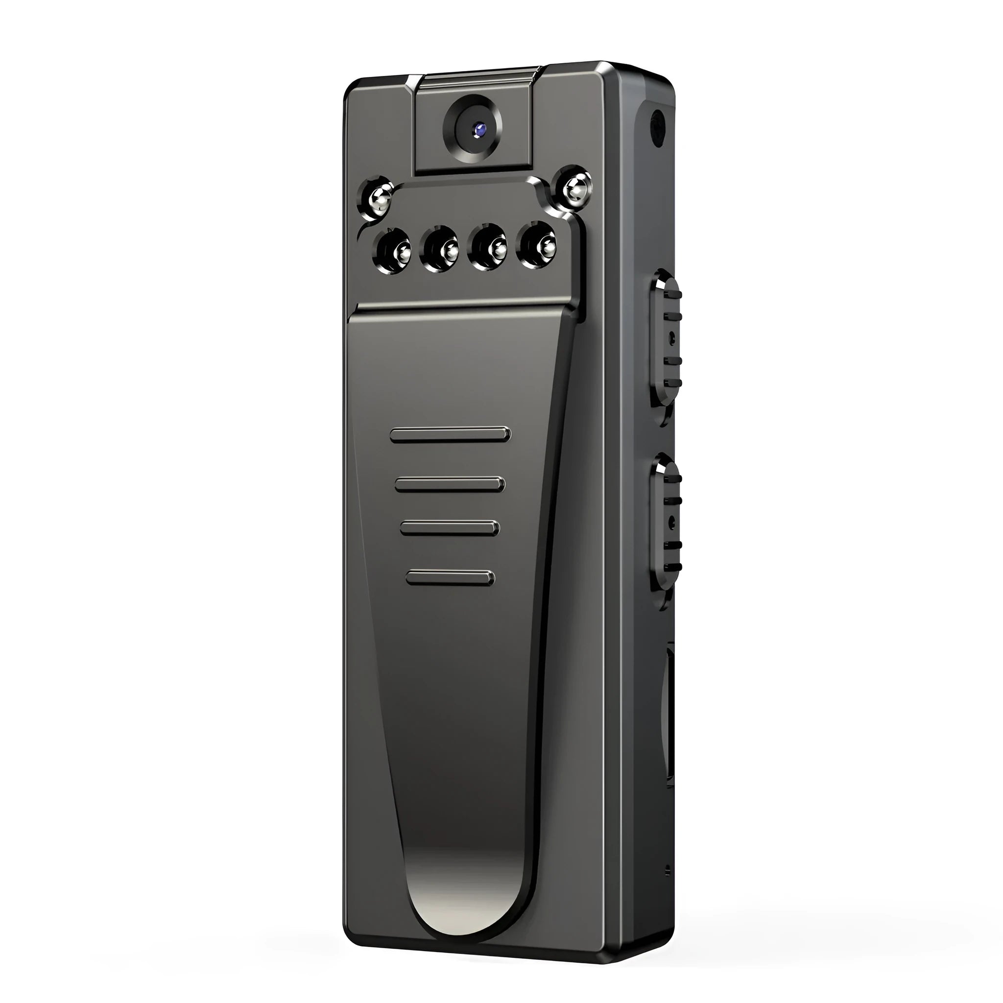 Black 1080p HD digital video camera with 90-degree rotation capability