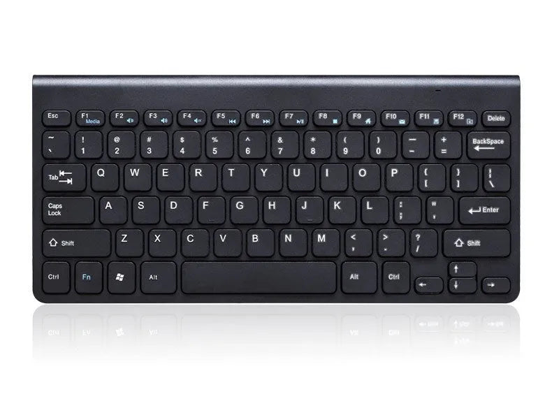 Black and white wireless keyboard and mouse set with UK layout and USB receiver