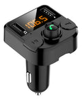 BT36B black car MP3 Bluetooth player with 1.1-inch display, plugged into vehicle cigarette lighter socket