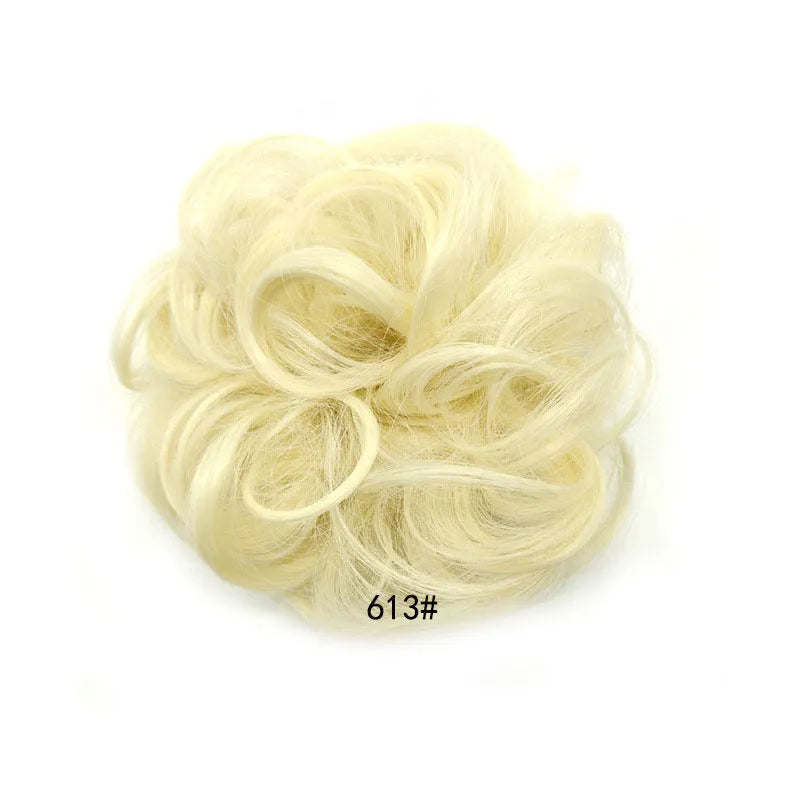 Synthetic wavy curly messy hair bun for women, 12cm diameter, thick hair style, available in multiple colours