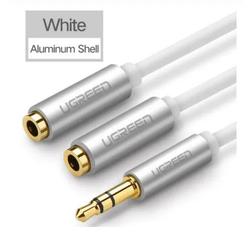 20cm black 3.5mm earphone cable with gold-plated connectors