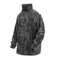 Men's black tie dye finger turtleneck sweater with drop-shoulder sleeves