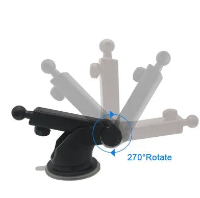 Universal telescopic long rod car phone bracket made from black ABS plastic.