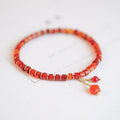 Natural red agate diamond beads hand-woven bracelet unisex ethnic style with lucky bag charm