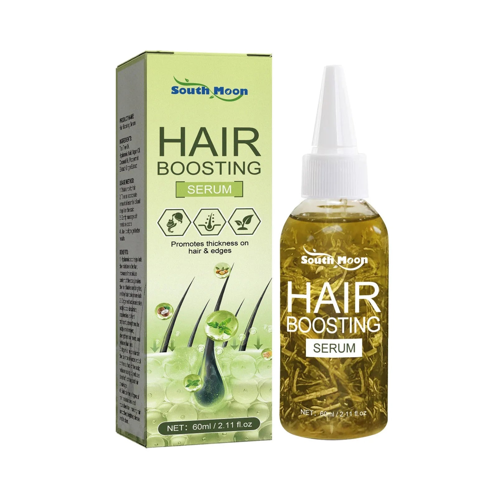 60ml bottle of anti-fall hair repair essential oil for dry, frizzy hair care.