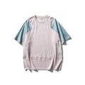 Men's patchwork contrast colour sports t-shirt in loose fit with short sleeves