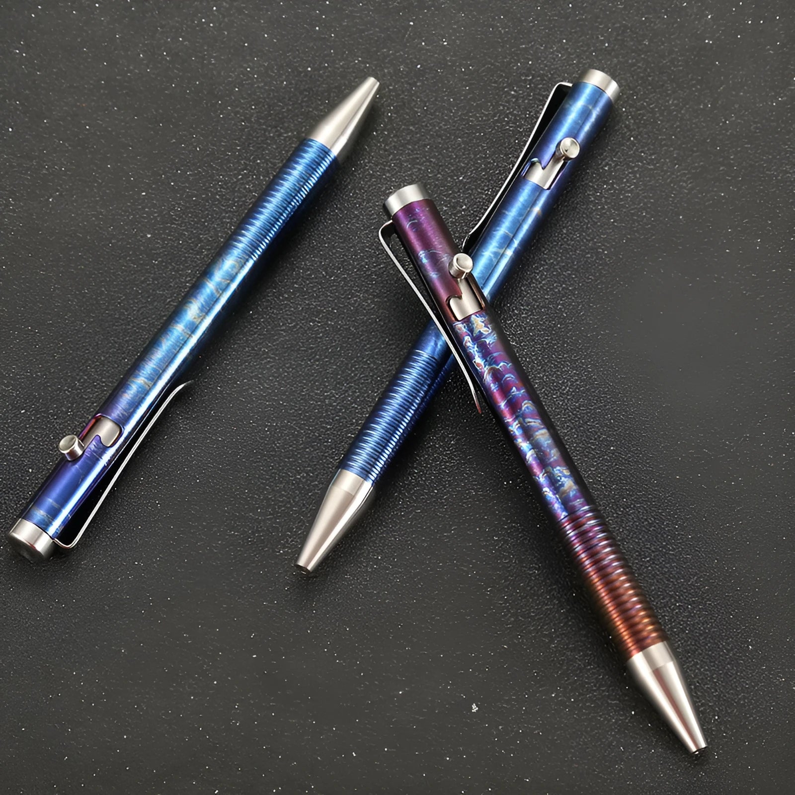 Titanium alloy gun bolt handle ball pen in phantom colour with 122mm length