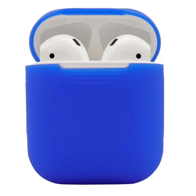Silicone protective cover case for Apple AirPods in various colours with anti-drop design