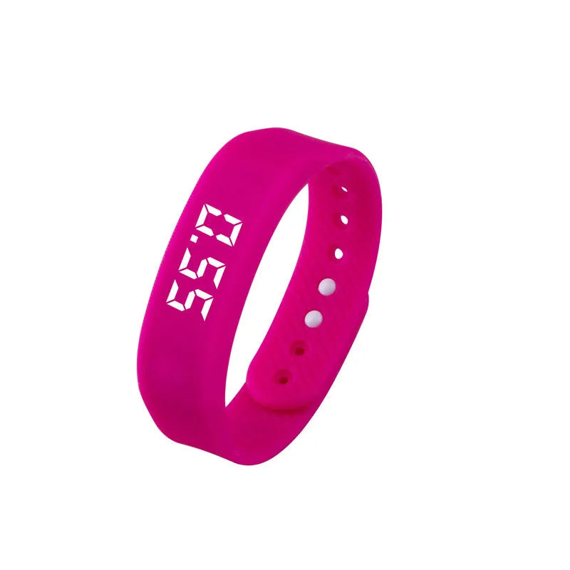 3D smart sports pedometer bracelet with 1.8 inch screen and food grade silicone wristband in black