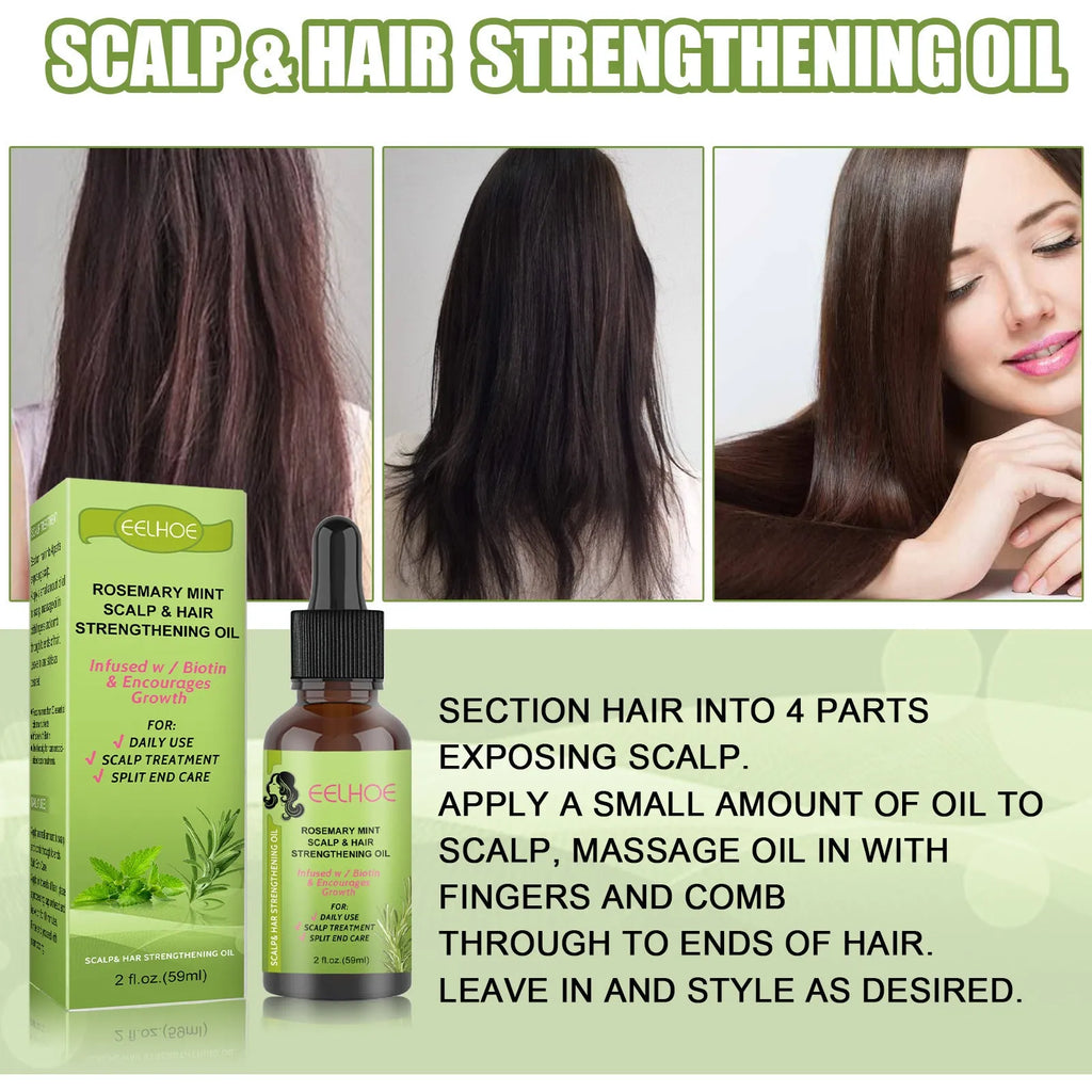 59ml bottle of Rosemary Mint Hair Growth Fluid scalp massage oil