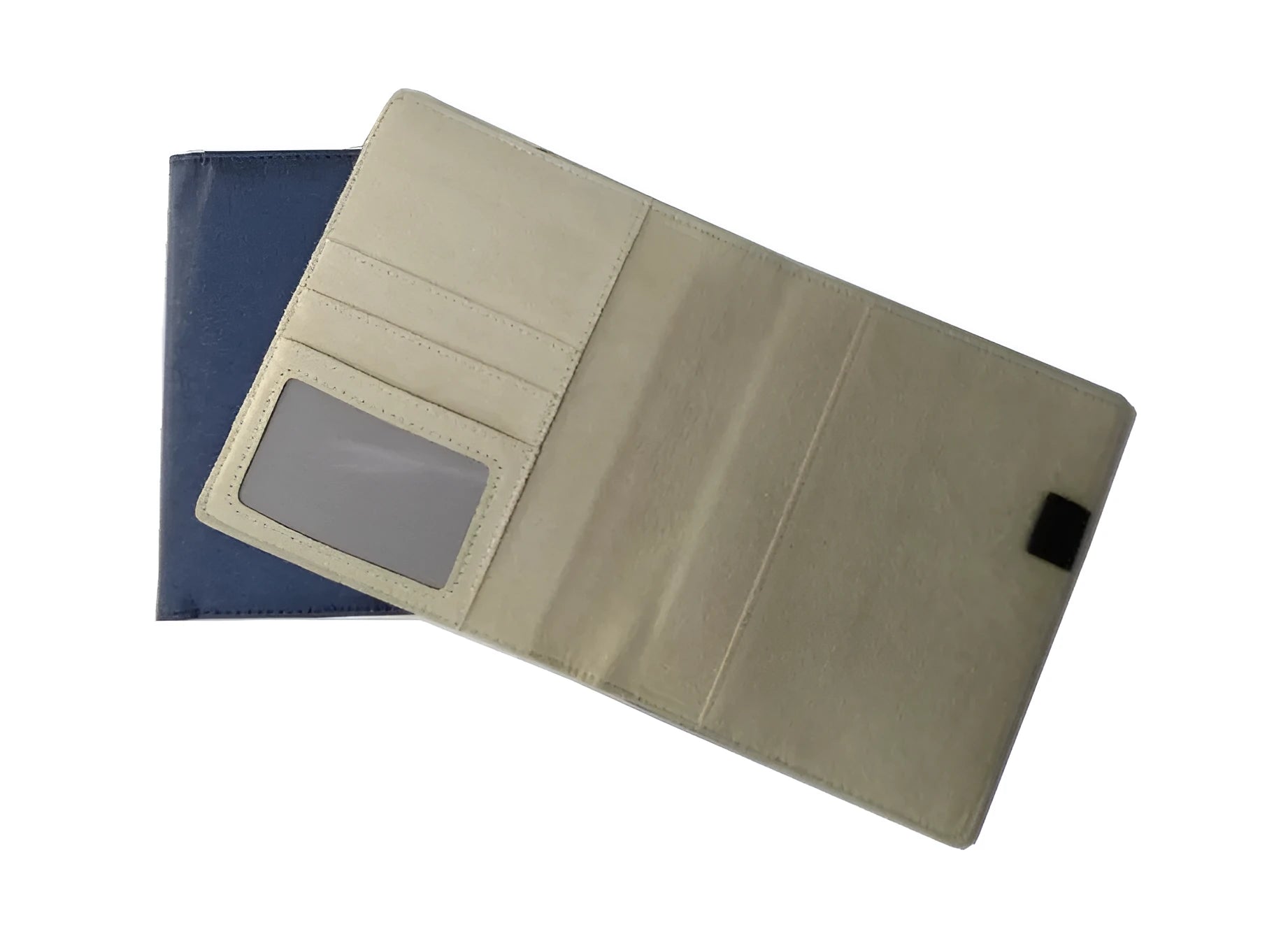 Blue PU imitation leather notebook shell for A5 refillable journal, 18.5 by 15.5 cm