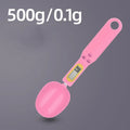 Household electronic measuring spoon scale in black, total length 23.2cm, spoon measures 7cm by 5.6cm