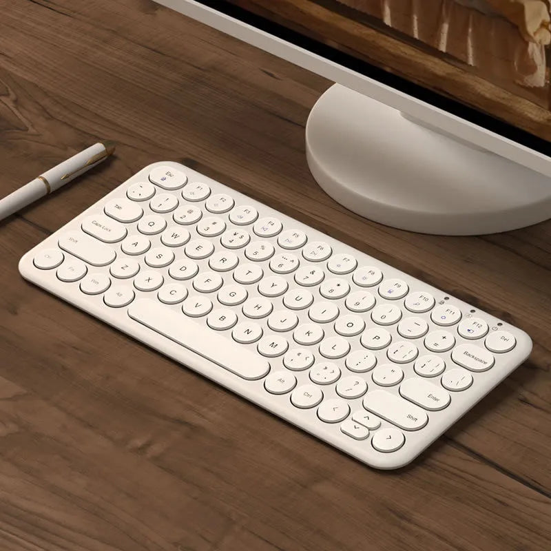 Ultra-thin wireless keyboard and mouse set in white, black, or pink colour options