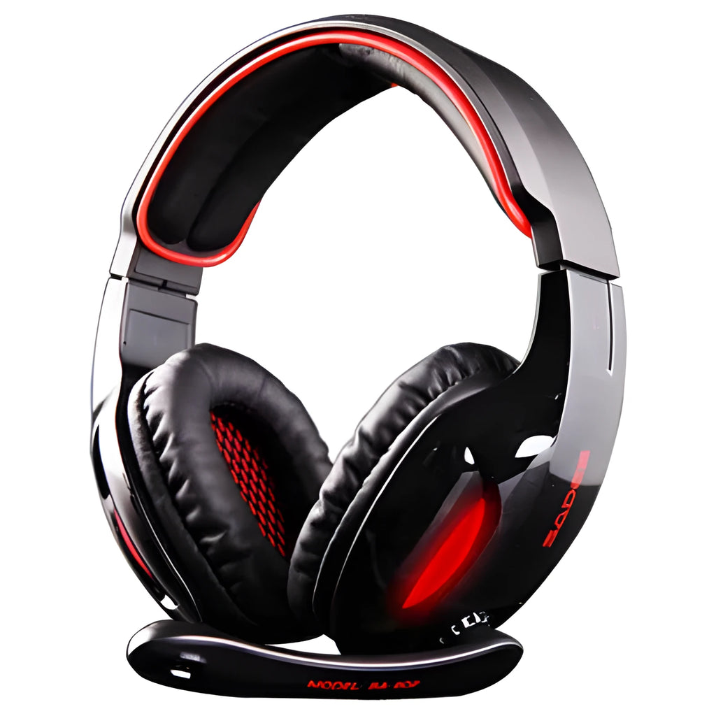 Black SADES SA 902 wired USB gaming headset for PC with over-ear cups and adjustable headband.