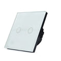 86-type touch light switch with tempered glass panel in black, golden or white colour options