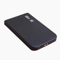 USB 3.0 solid state mobile hard disk with metal shell in black, blue, red, and silver colour options.