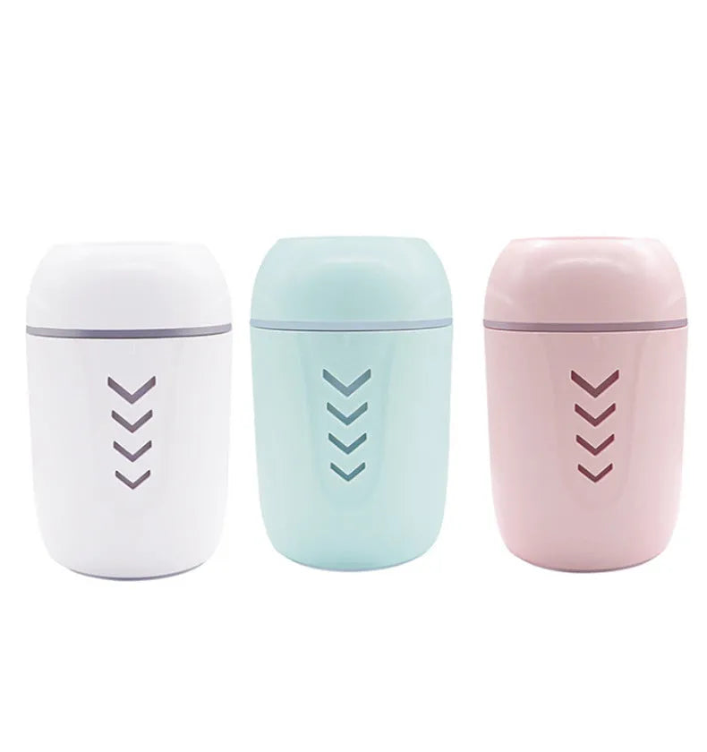 Portable car humidifier with columnar shape and aromatherapy function in blue colour