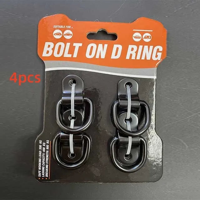 Galvanised black carbon steel pull ring floor hook for universal truck mounting.