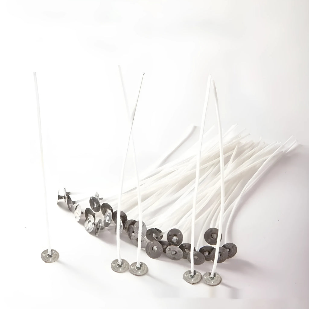 White cotton candle wicks for DIY candle making in three length options
