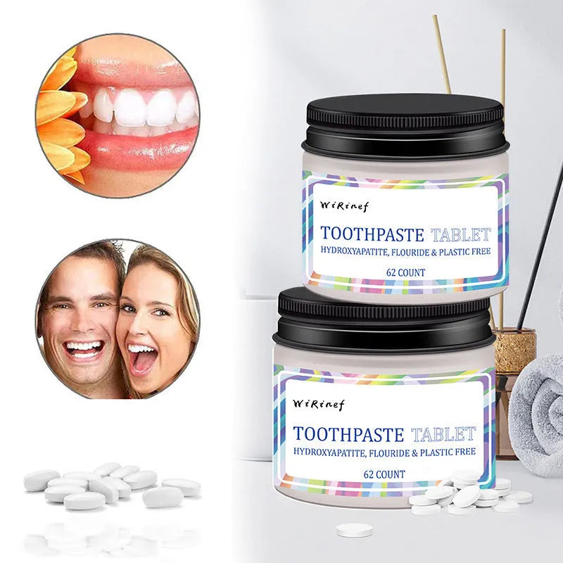62 TP19 solid toothpaste tablets in portable disposable format for travel oral care
