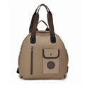 Women's outdoor backpack in black colour showing sandwich pocket design and large main compartment