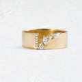 Gold electroplated women's ring with a central zircon stone, shown in size options 6 to 10.