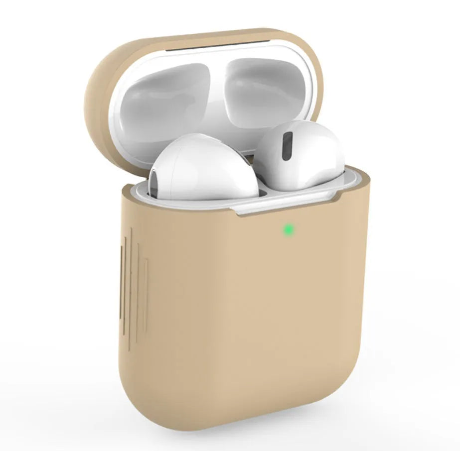 Silicone protective cover case for Apple AirPods in various colours with anti-drop design