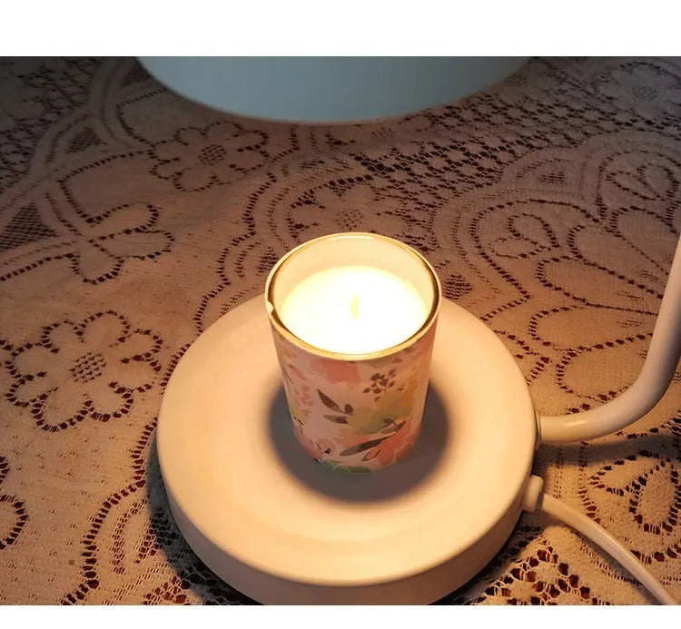 European-style metal aromatherapy wax lamp with dimmer switch in white or yellow finish