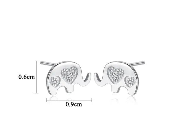 Geometric Korean silver earrings with gem setting, gold finish, 0.6x0.9cm size on a white background