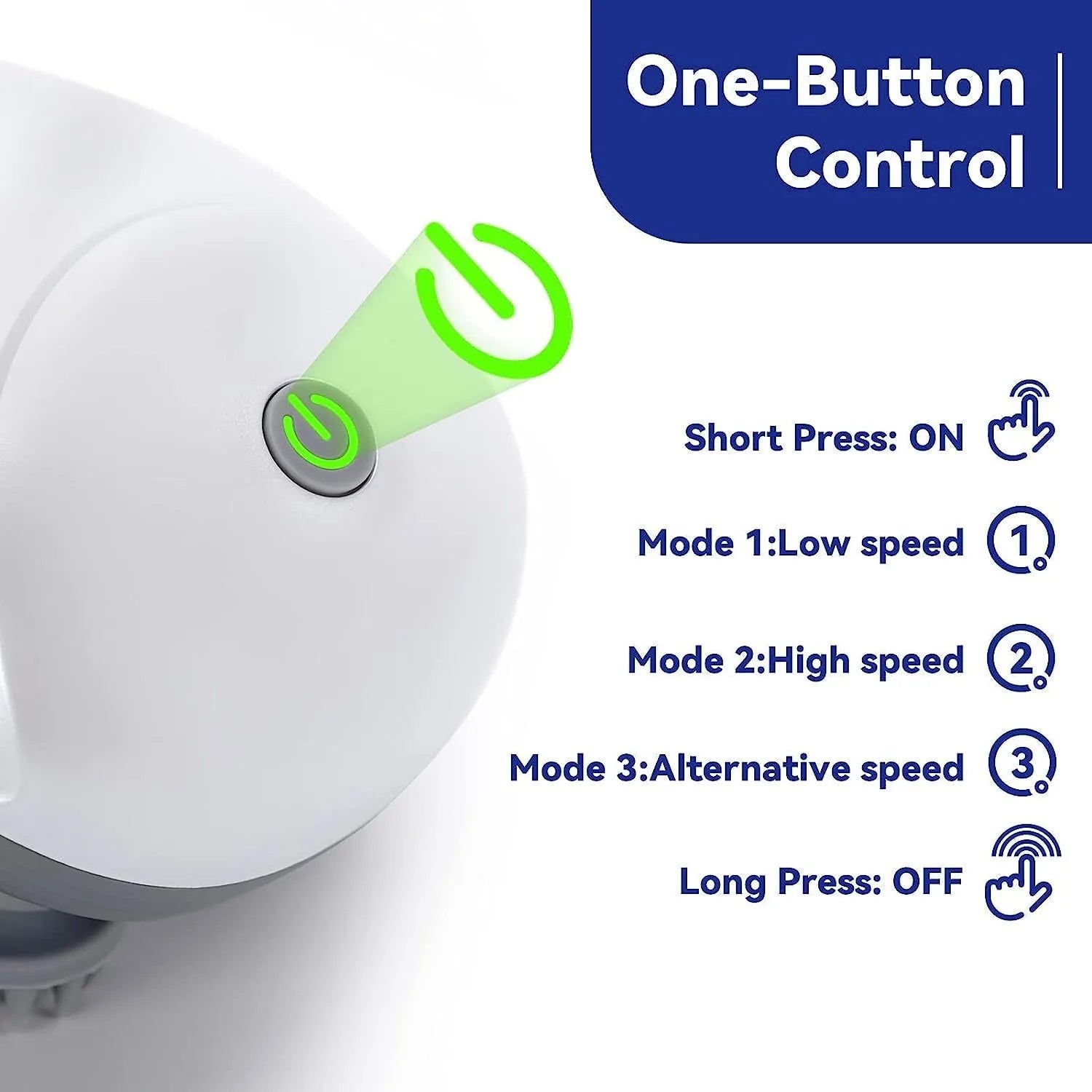 Blue electric pet massager with four rotating heads and soft massage nodes