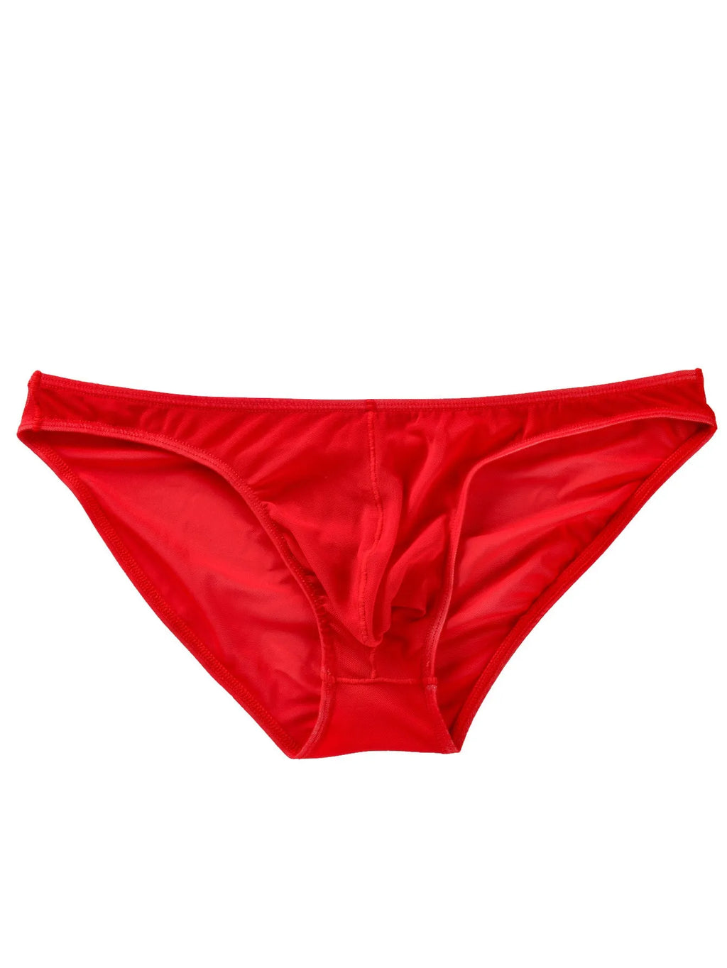 Men's black quick-drying nylon low waist briefs shorts on a plain background.