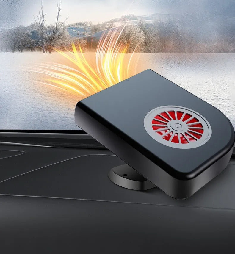 Black vehicle-mounted heater with adjustable vents for car defogging and dehumidifying