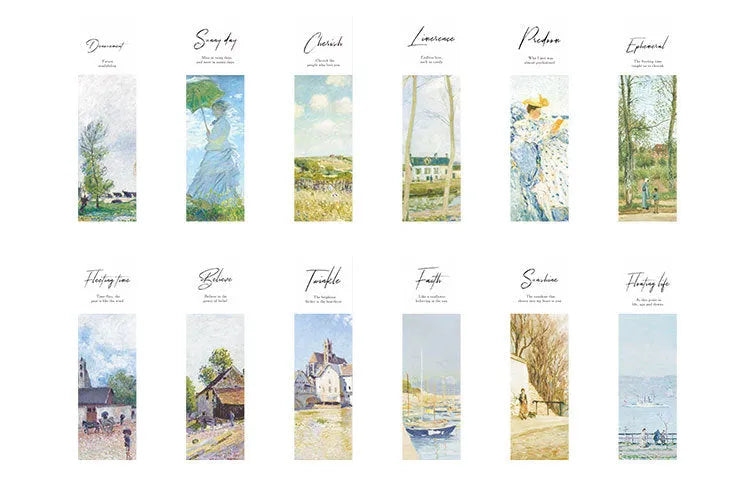 Creative art paper bookmark set 40x150mm 350g thick white cardboard 30 sheets assorted designs