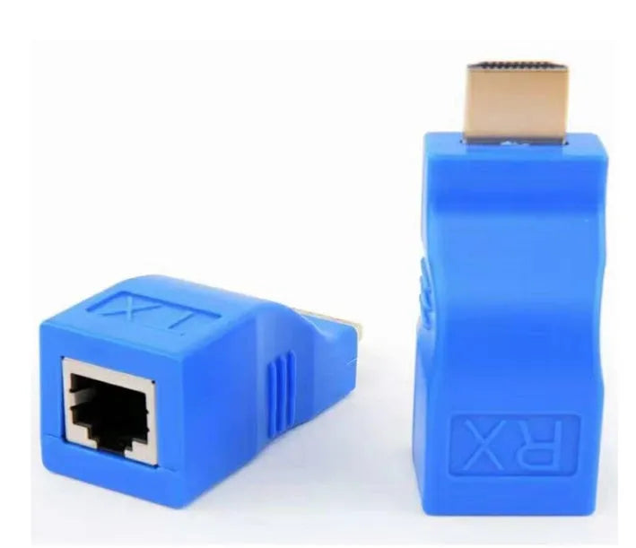 HDMI extender transmitter and receiver pair with CAT-5e/6 cable connection for 30 metre 1080P extension