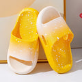Summer gradient PVC slippers for boys and girls, non-slip sole, breathable open design in gradient blue