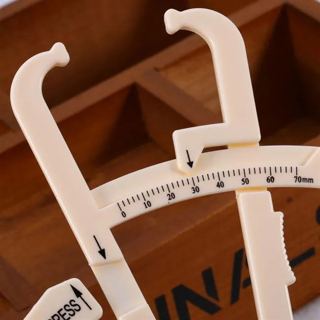 Clear acrylic body fat caliper for skin fold thickness measurement with 200mm range