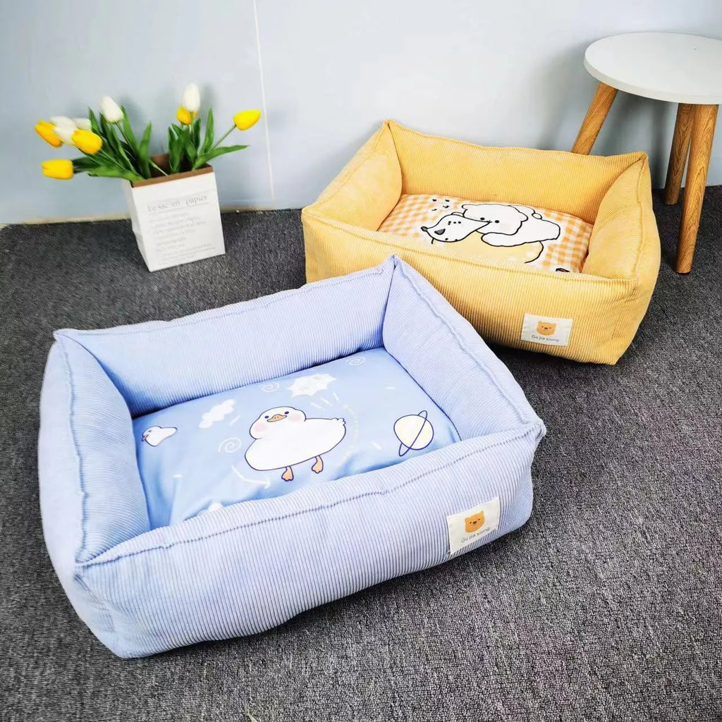 Dogs and cats pet winter cotton universal nest in fine velvet with crystal super soft cover, 50x40cm or 60x50cm
