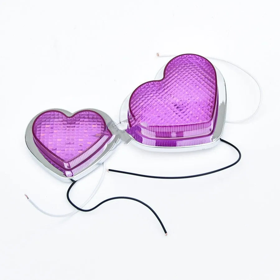12V Japanese-style heart-shaped modified auto fender LED sidelight in red colour