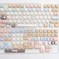 High Sea Salt Cat themed PBT keycap set with sublimation printing showing nautical cat design